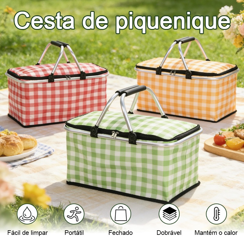 Cesta de Piquenique Foldable and Insulated Picnic 