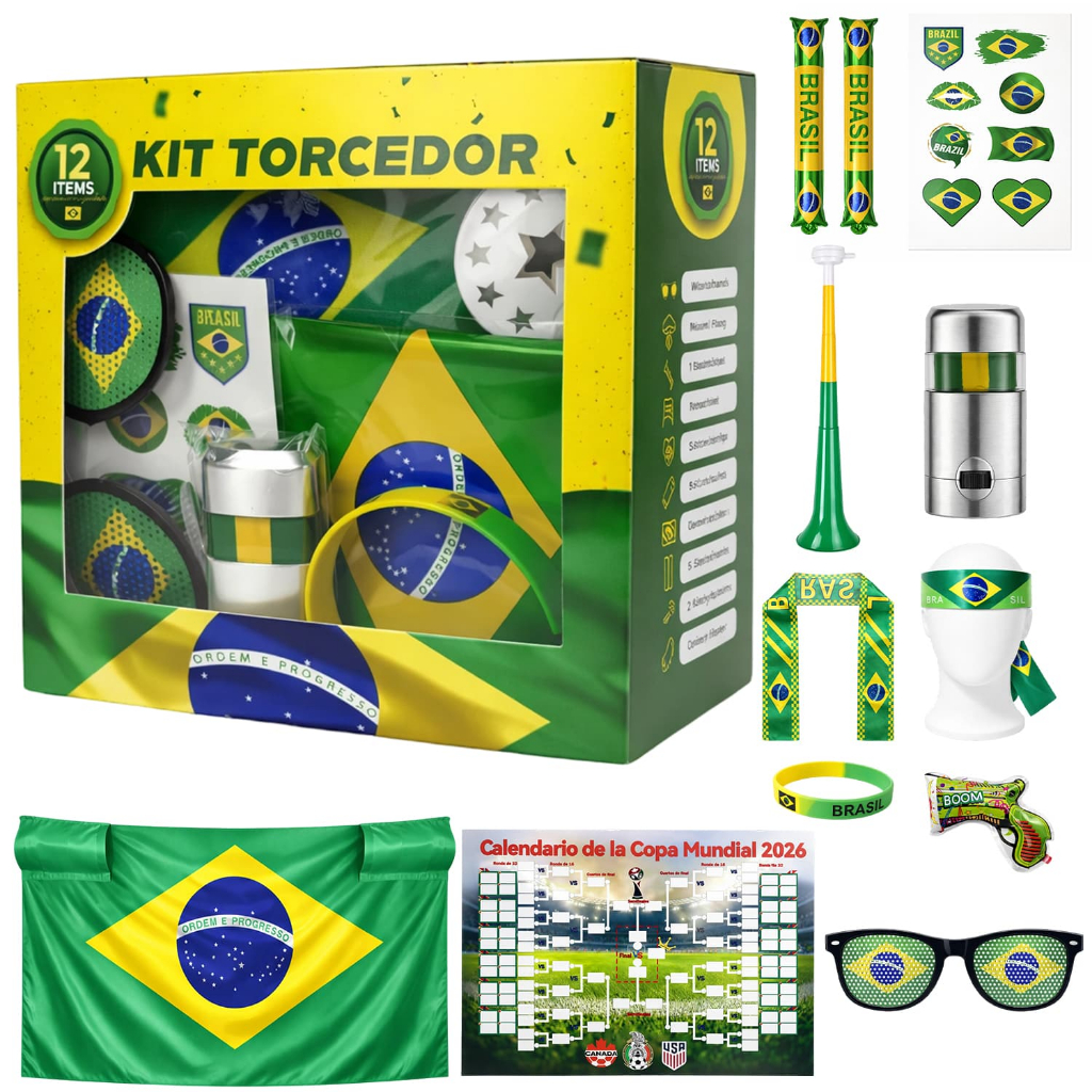 6/10/20 KIT TORCEDOR Bandeira Copa 2026 Adesivo Tr