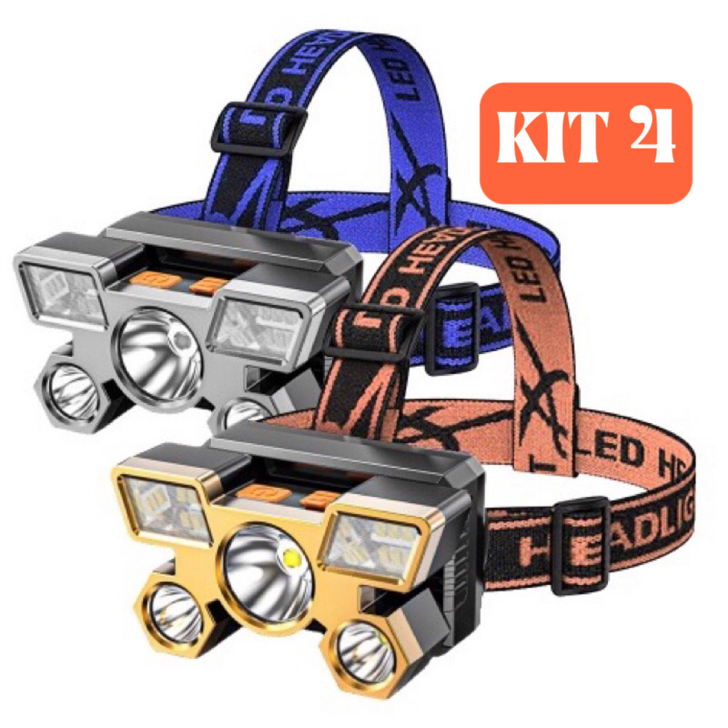 Lanterna Holofote De Cabeça 5 LED Super Brilhante