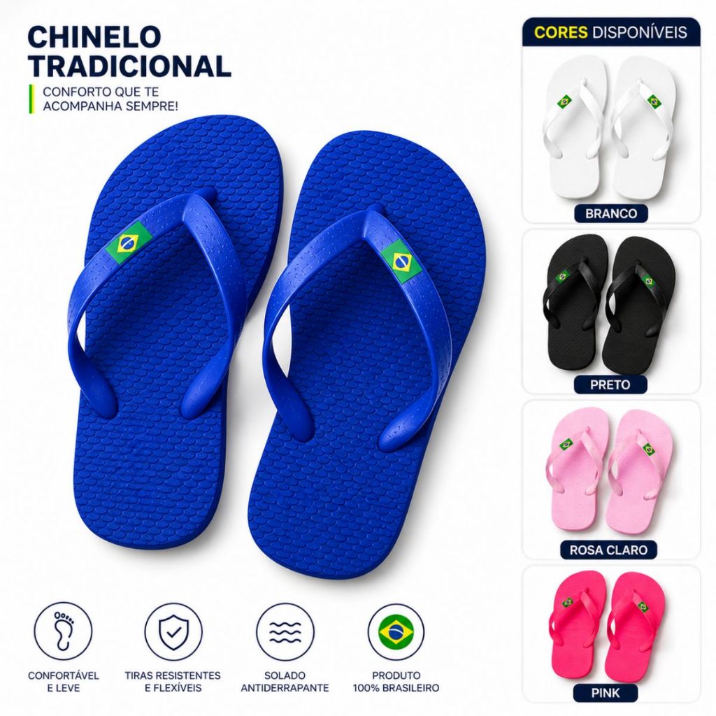 Chinelo Infantil Leve Confortável Antiderrapante 