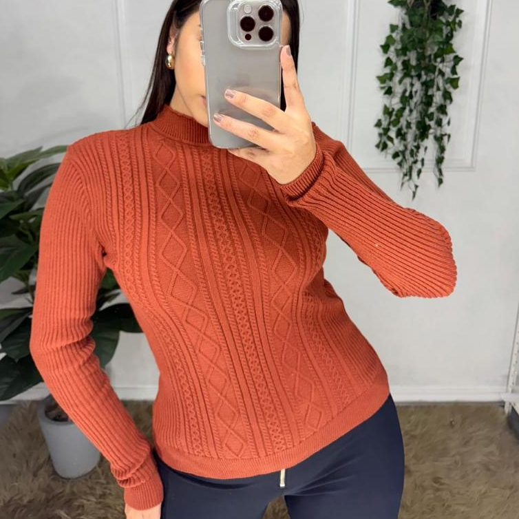 Blusa Feminina de Tricot Modal Premium Trabalhada 