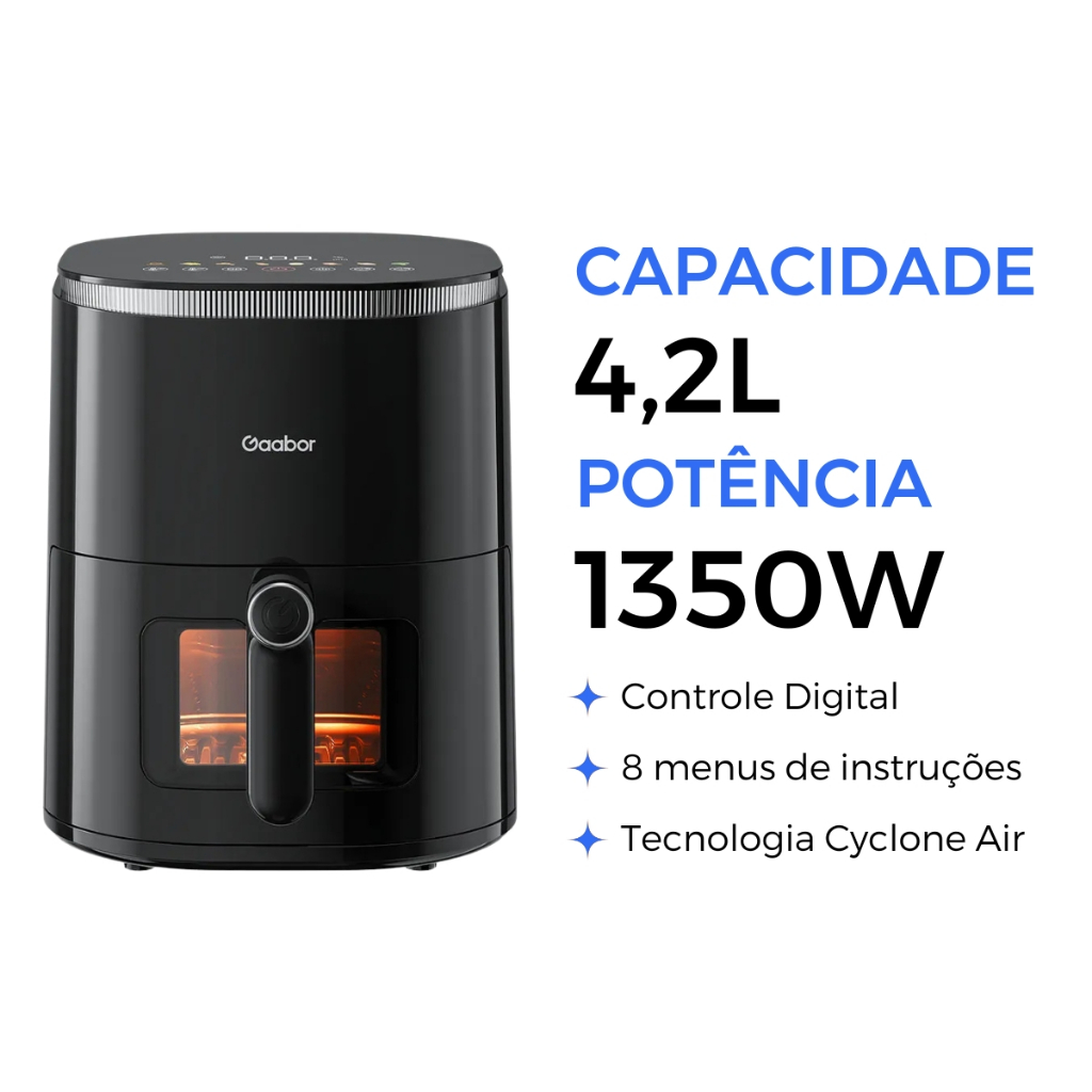 Air Fryer Fritadeira Sem Óleo Gaabor Duo Digital