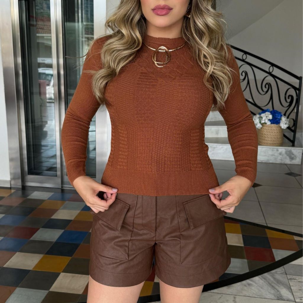 Blusa Feminina de Tricô Modal Inverno cacharrel G