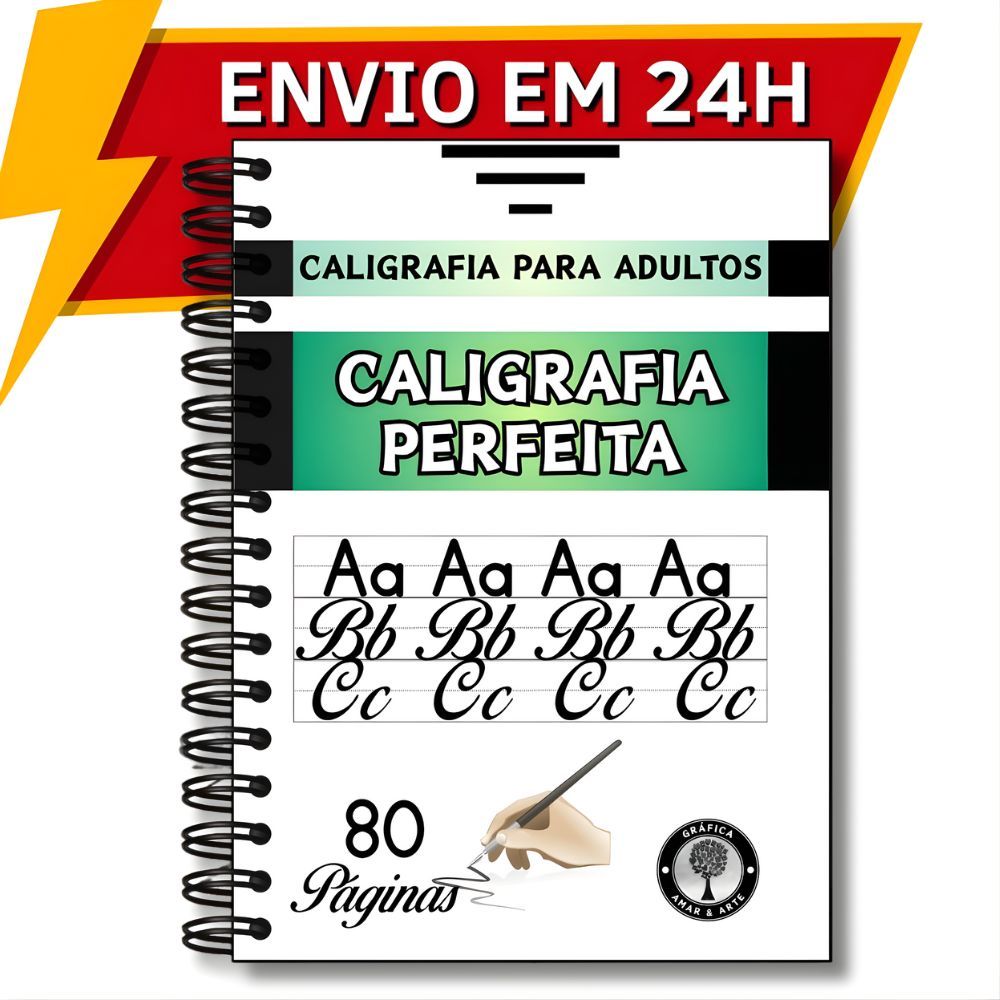 Caderno de Caligrafia Adulto Jovem Melhorar a Letr