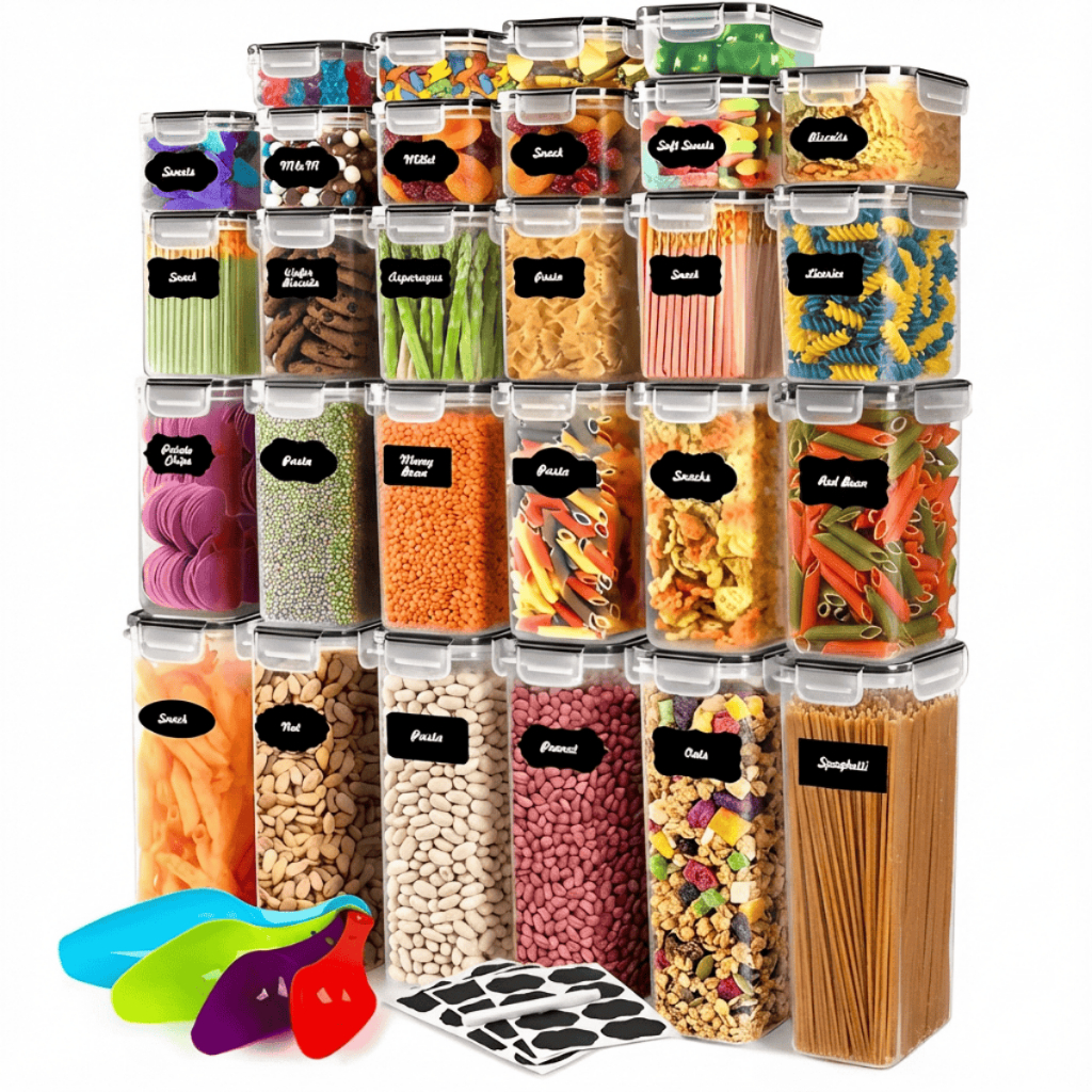Kit 28 Potes Herméticos Porta Mantimento Transpar