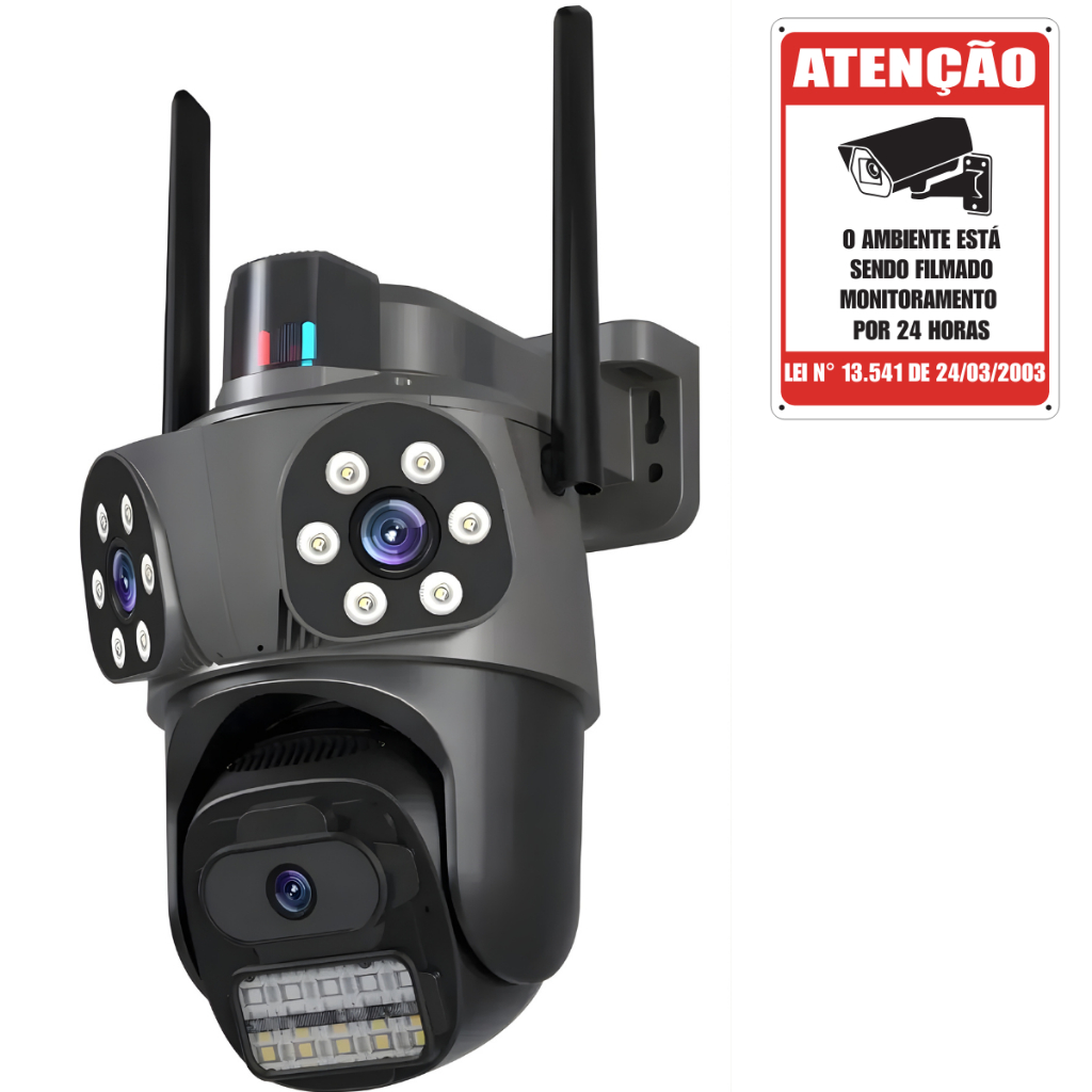 Câmera de Seguranca Lentes Tripla Ip66 Full HD Vi