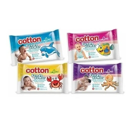 Lenço Umedecido Cotton Line – Pacote com 96