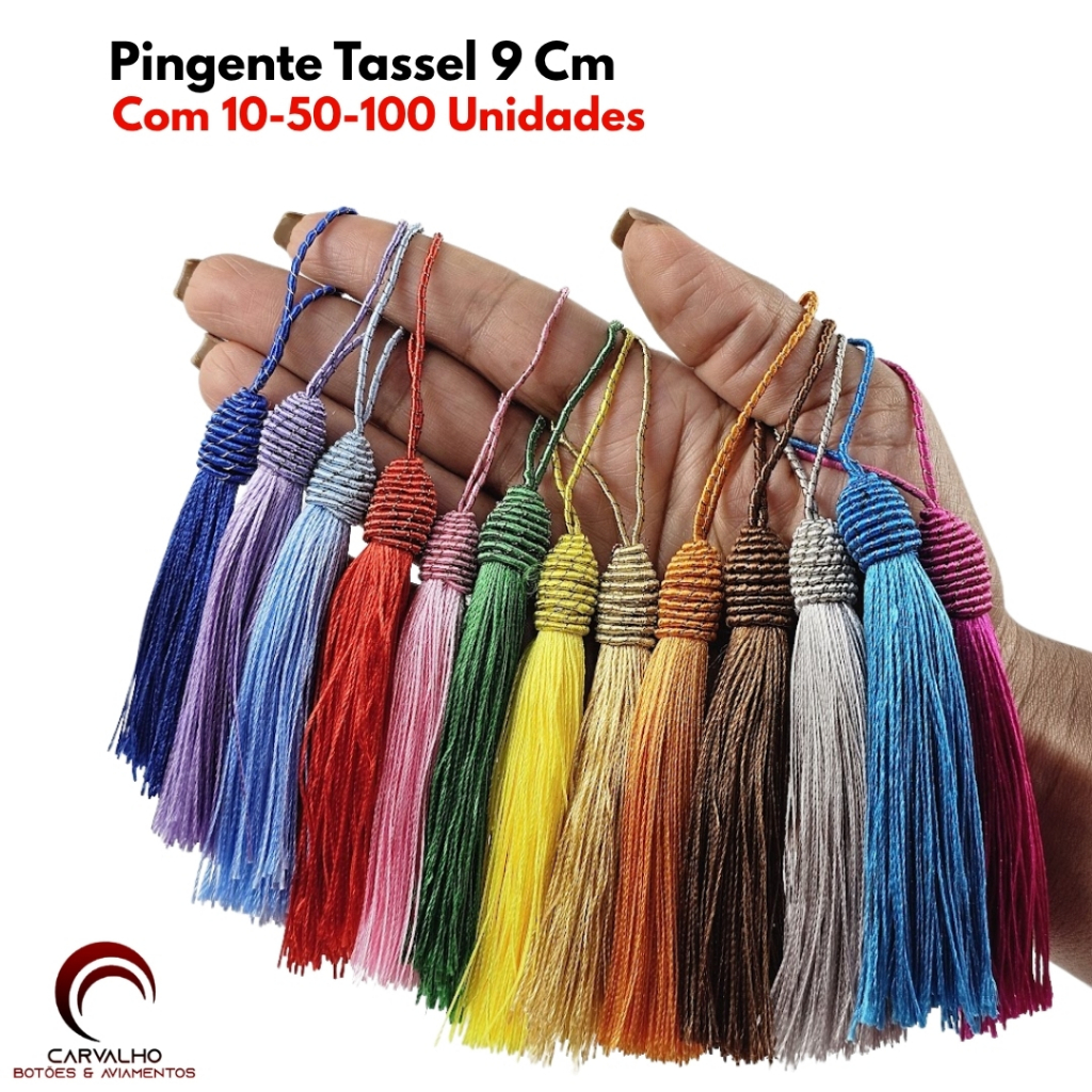 Tassel Tulipa Aplique Pingente De Seda 9 cm Com 10