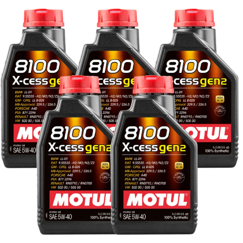 Kit 5 Óleo De Motor Motul Sintético 8100 X-cess