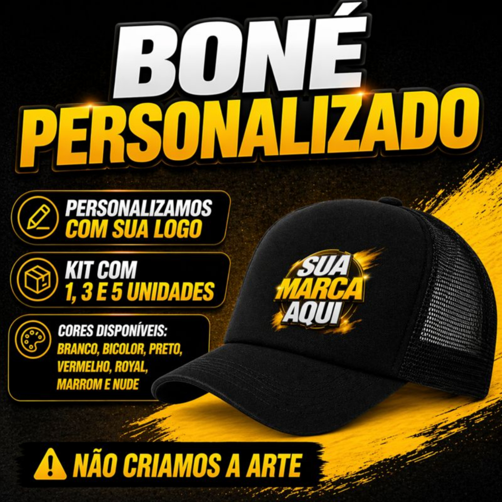 Boné com a sua Marca e Logotipo Personalizado Est