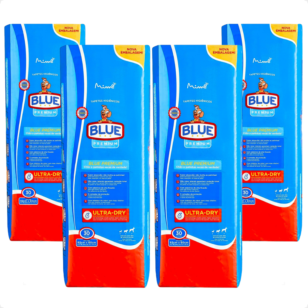 Kits de Tapete Higiênico Blue Premium 82×60 