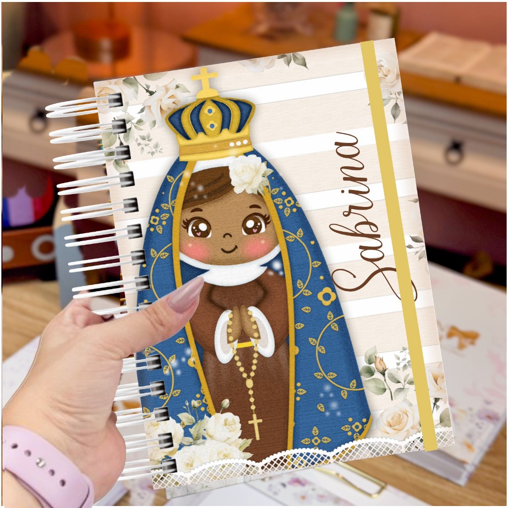 Caderno Santinhas Católico A5 Personalizado  | Ca
