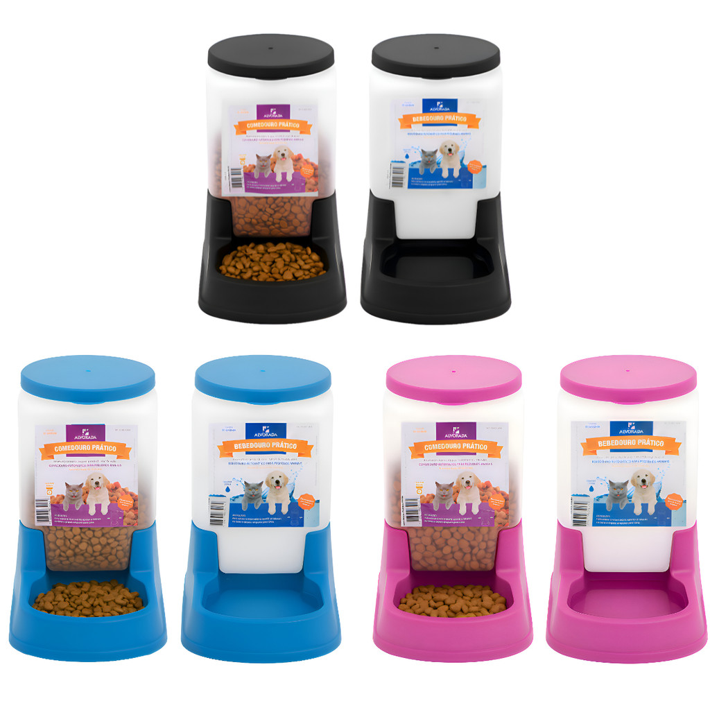 Kit Comedouro 3kg Bebedouro 3L Automático Cães G