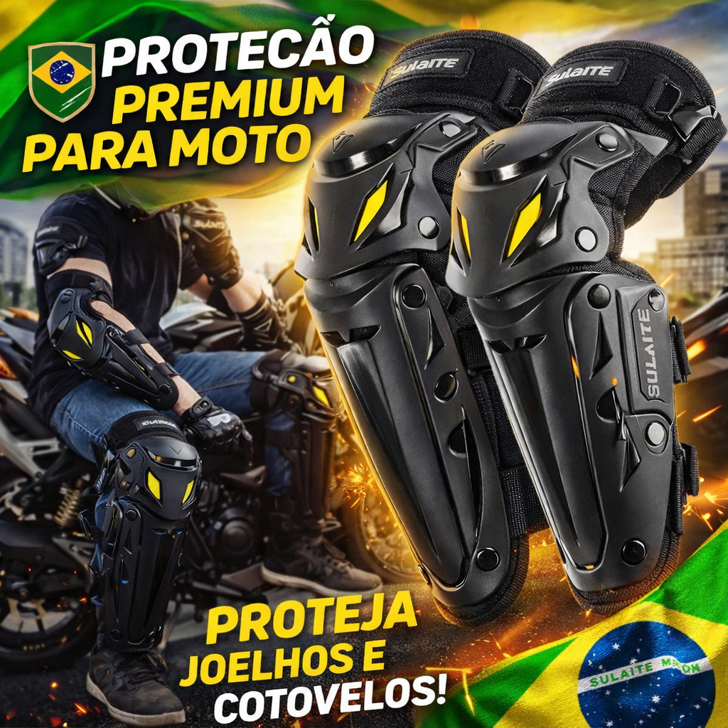 Kit De Proteção Moto 4 Peças Joelheira Cotovele