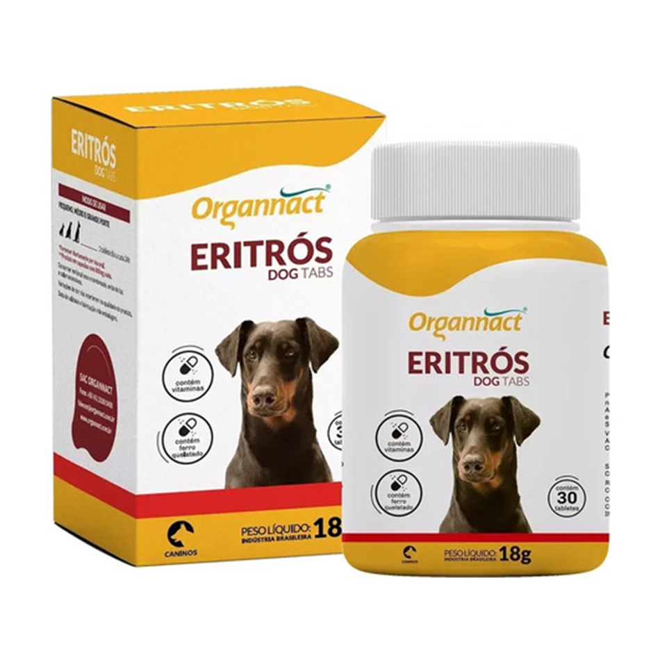Eritrós Dog Tabs 18g Vitamina Ferro Organnact 30 