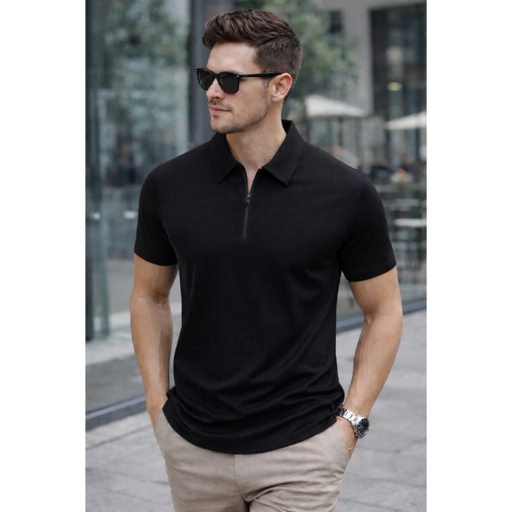 Camisa Polo Masculina Poliamida Premium Luxo Elega