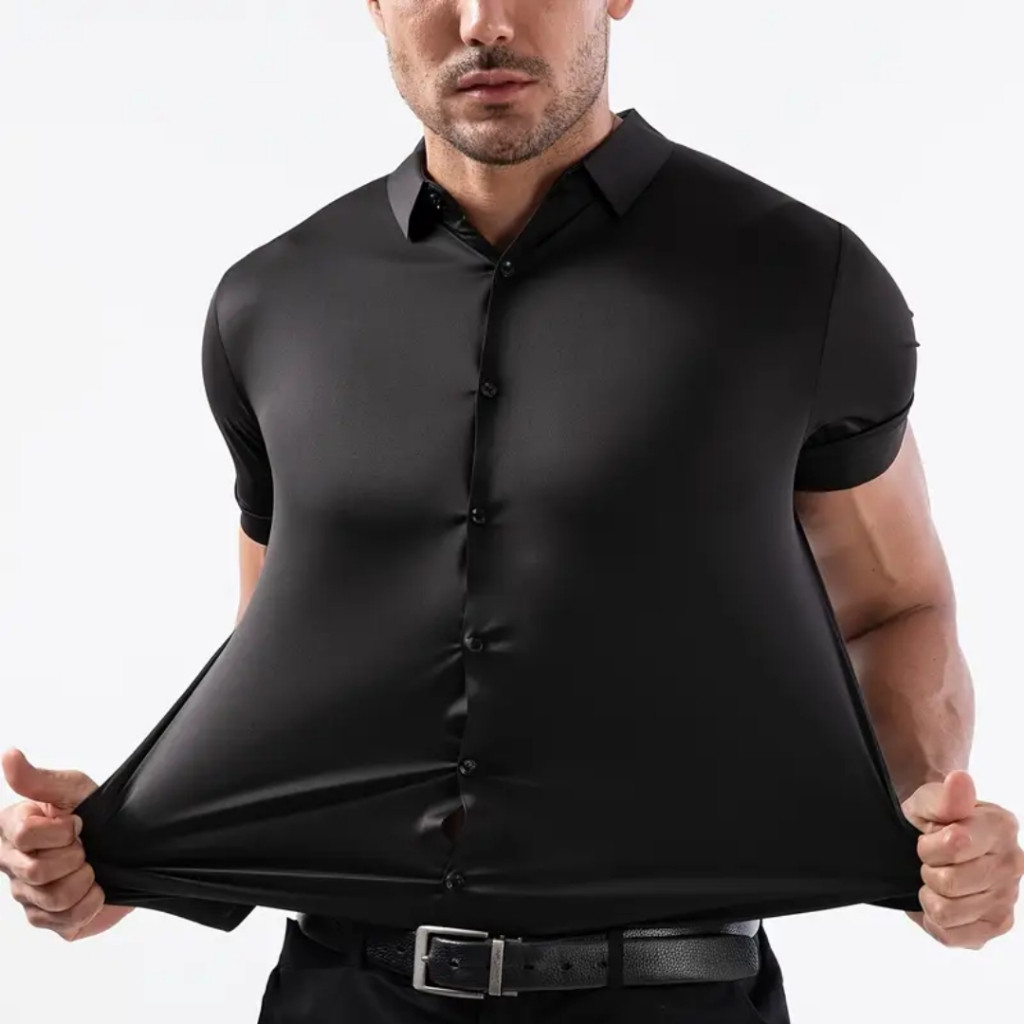 Camisa Masculina Social Manga Curta Não Amassa Es