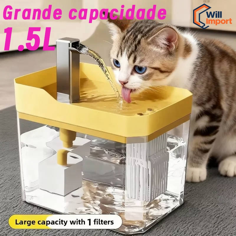 Quadrado Bebedouro Automático para Gatos e Cães: