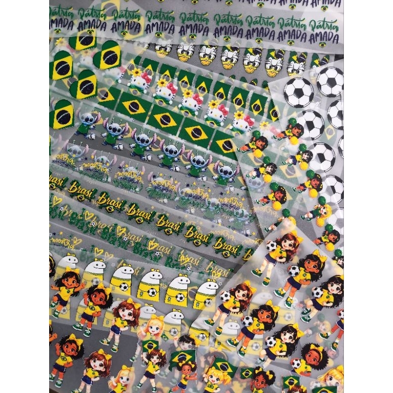 16 Estampa termocolante Brasil copa para tecidos a