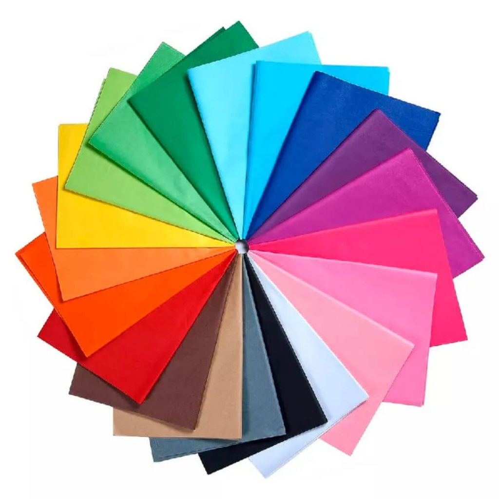 Papel Seda Branco e diversas cores 50x70cm 100 e 5