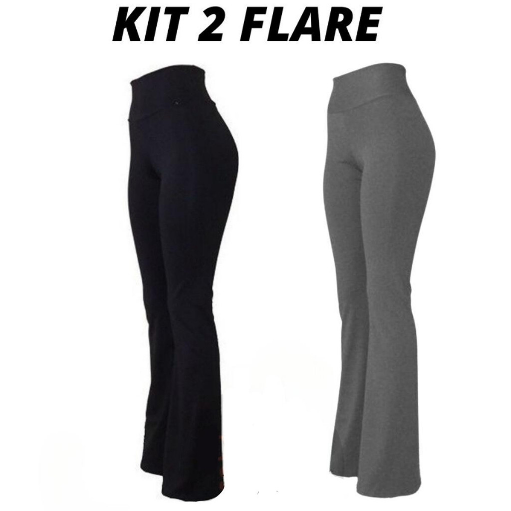 Kit 2 Calças Legging FLARE, Bailarina, Boca de Si