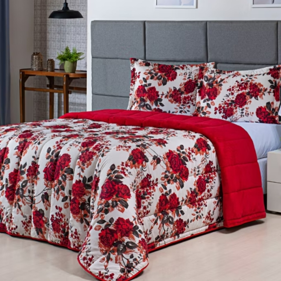EDREDON CASAL ESTAMPADO AVULSO 1 PEÇA (ESTAMPAS S