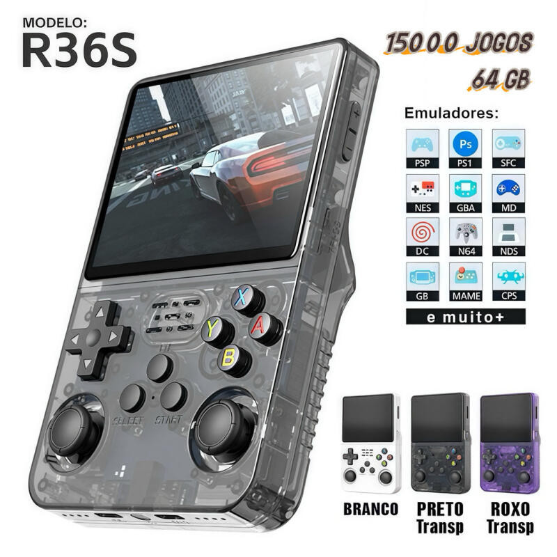 Console Portátil R36S + de 15.000 Jogos Vídeo Ga