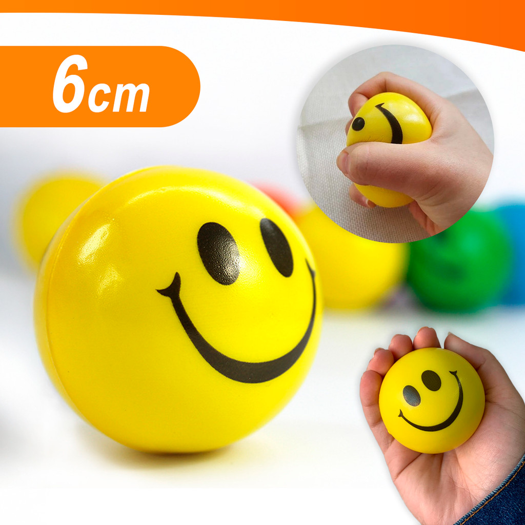 Kit 2 a 12 Bolas Anti Stress Smile Bolinha De Mão