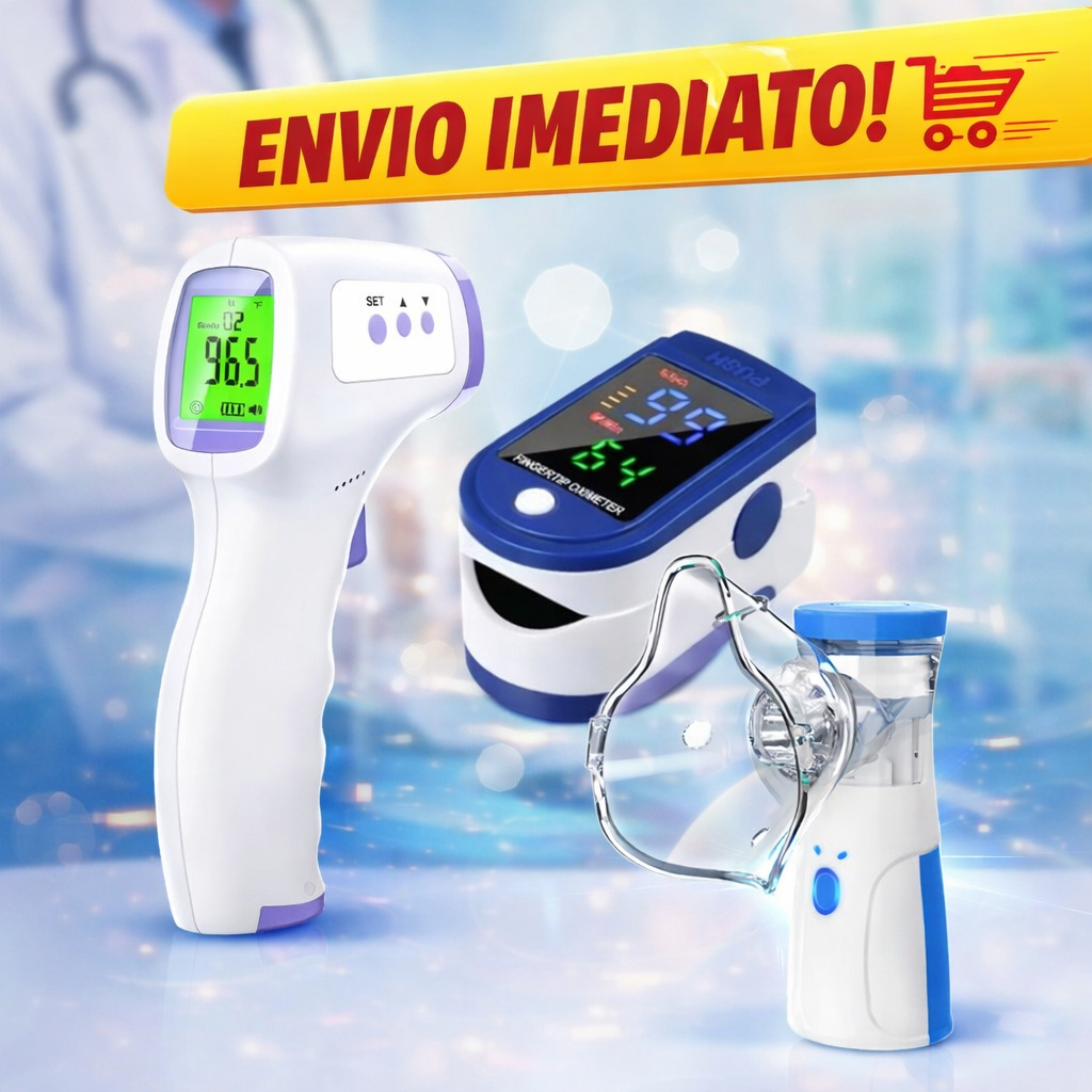 Kit Saude 3 Em 1 Termômetro Digital Infravermelho