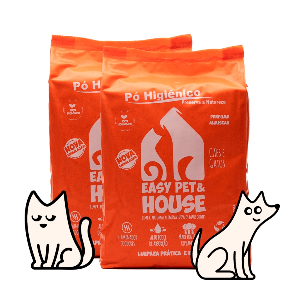 Kit com 2 Unidades Pó Higiênico EasyPet Eliminad