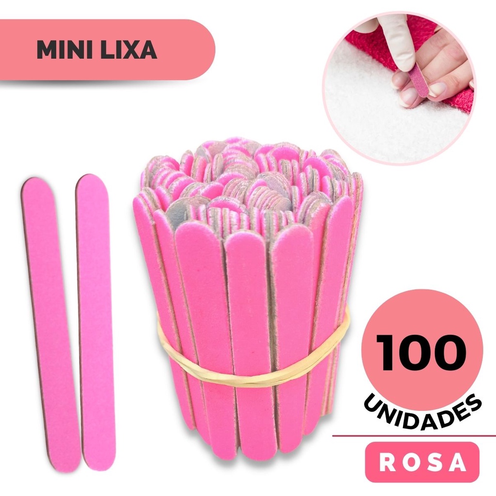 100 Lixas de Unha Mini Descartáveis Manicure Pedi