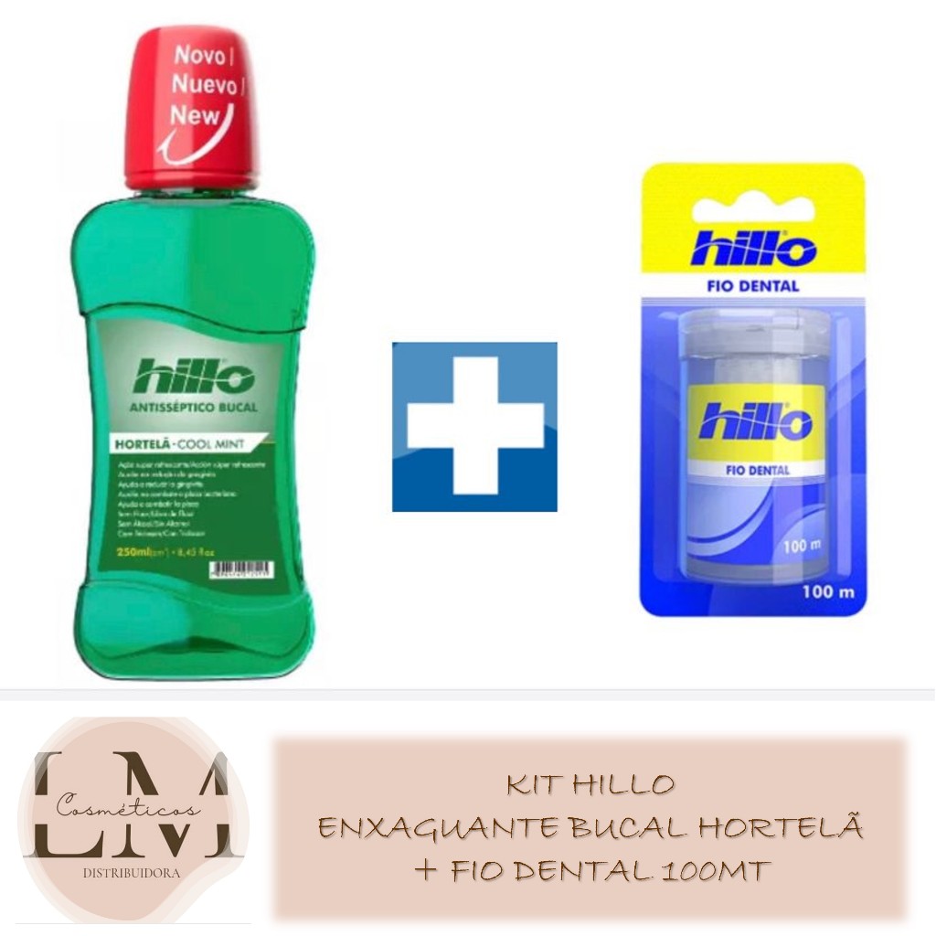 Kit Hillo Enxaguante Bucal Hortelã 250ml + Fio De