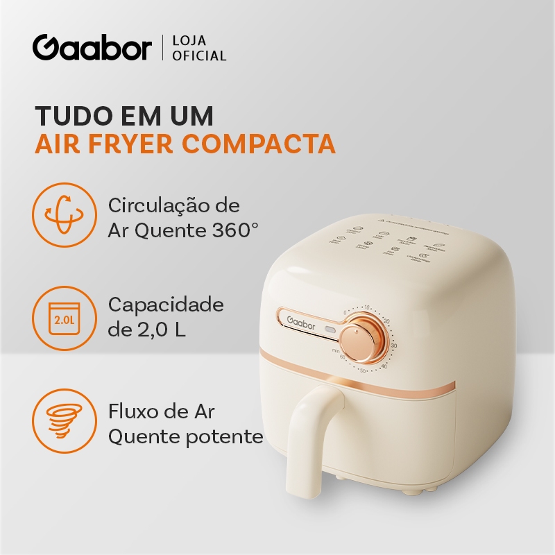 Gaabor Air Fryer 1,4L Revestimento Antiaderente Co