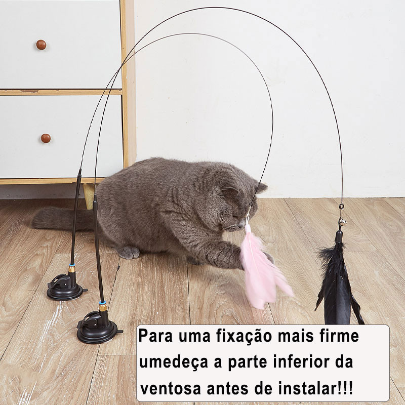 Brinquedo Interativo Varinha Mágica Gato Pena Com
