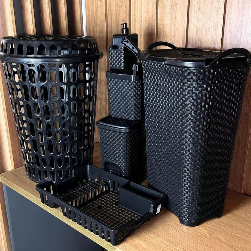 Kit Organização Lavanderia Cozinha Completo cest