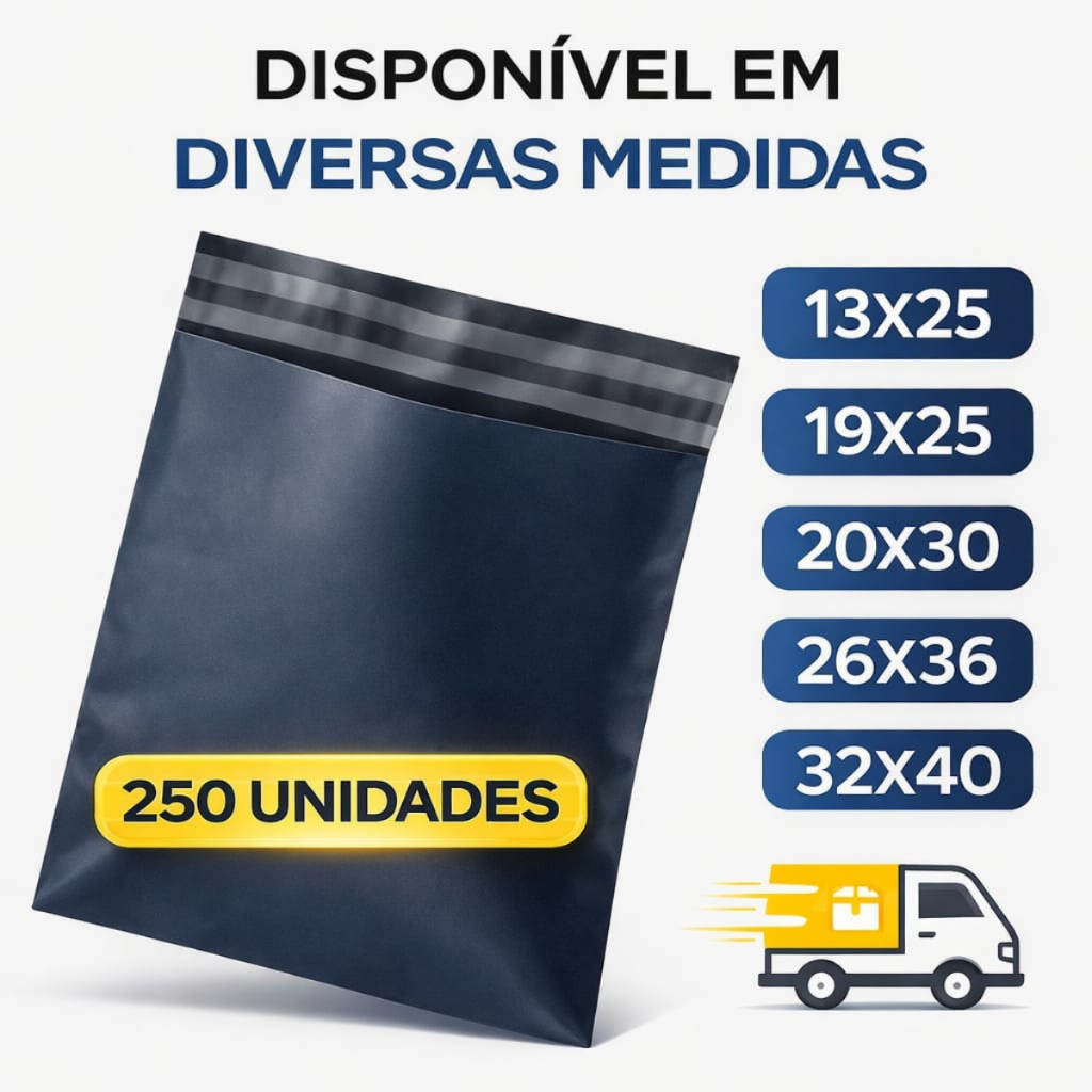 Kit 250 Envelopes Segurança Embalagem Envio 13