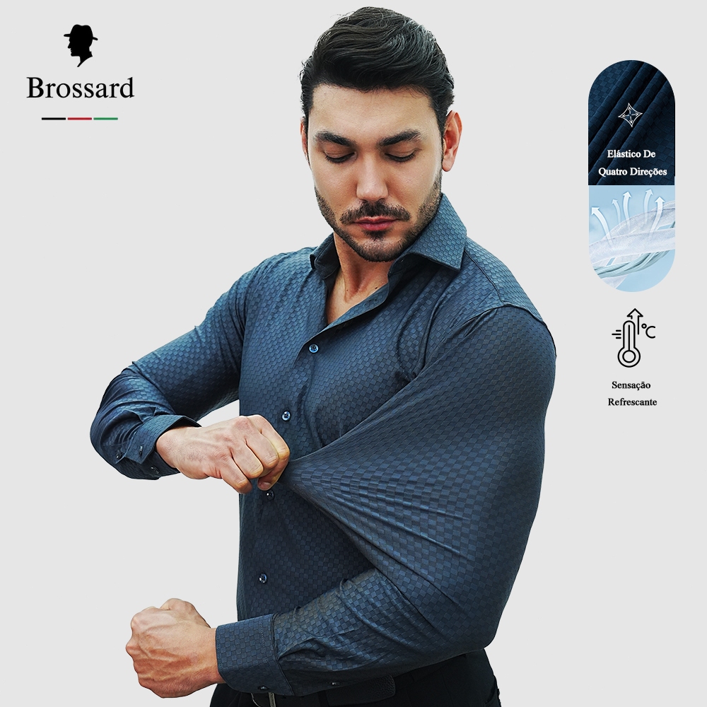 Camisa Social MasculinaSlimfit Luxo Não Amassa e 