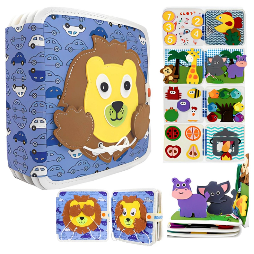 Livro Sensorial Montessori de Feltro de Atividades