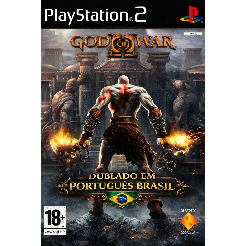 God of War 2 Dublado PT BR PS2 DVD  Dublagem IA Po
