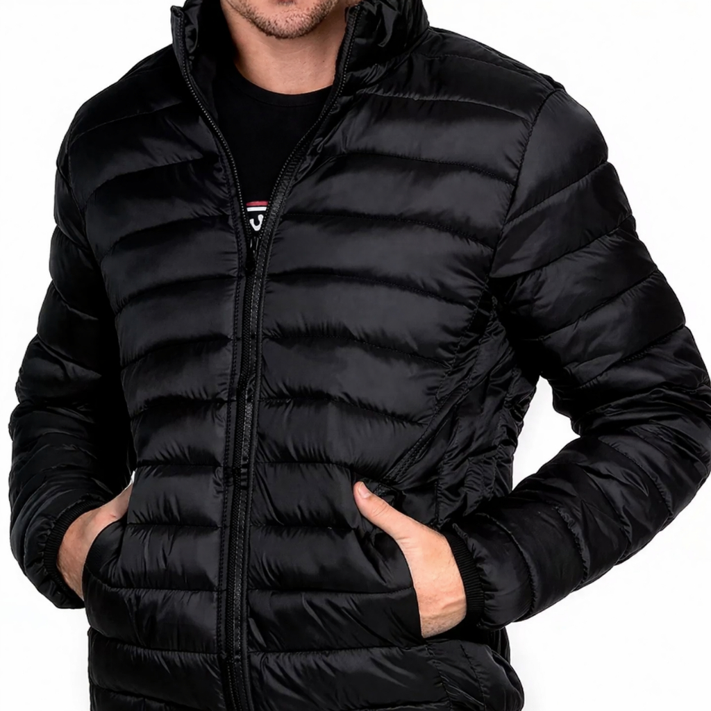 Jaqueta Masculina Puffer Com Capuz Removível Bobo