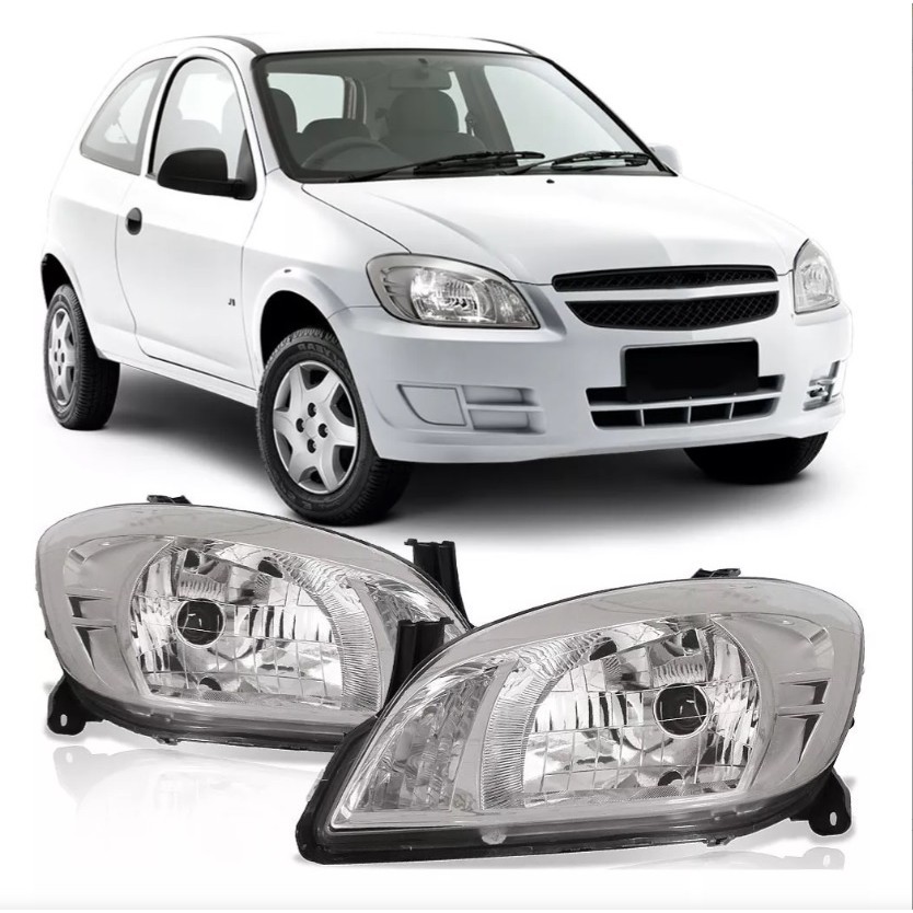 Farol Máscara Cromada Celta Prisma 2015 2011 2010