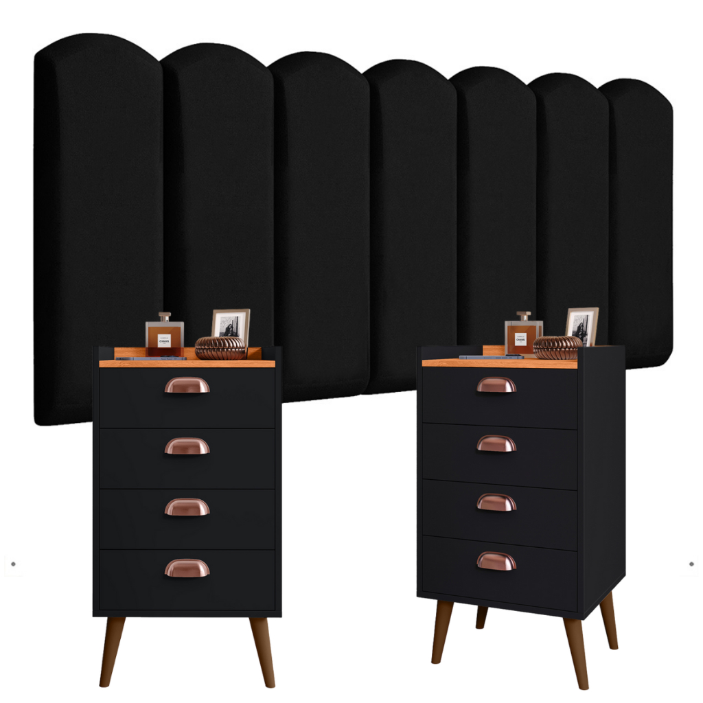Conjunto 2 Mesa de Cabeceira Monet E Módulos Nuve
