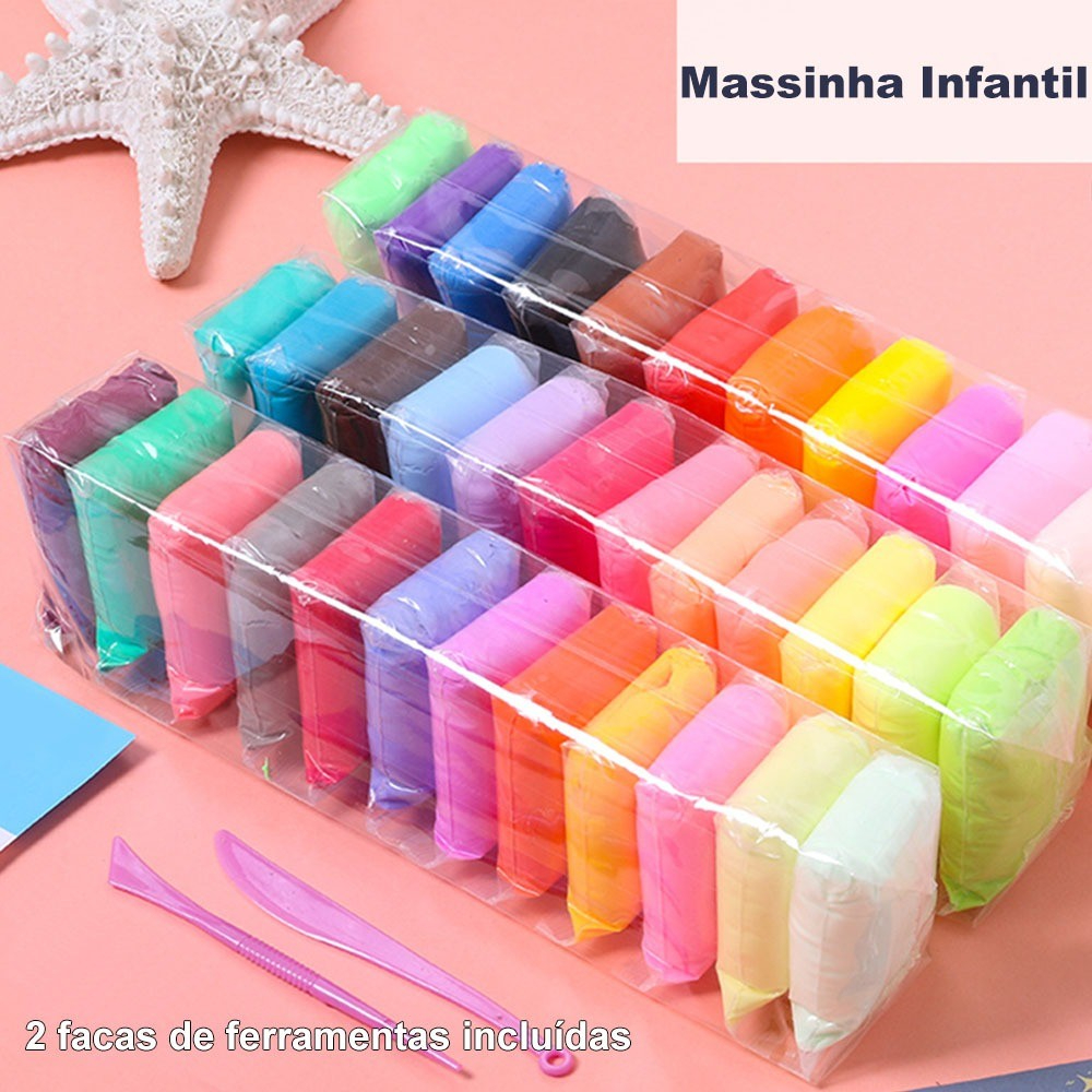 Kit12 Massinha de Modelar + 2 Ferramentas de Model
