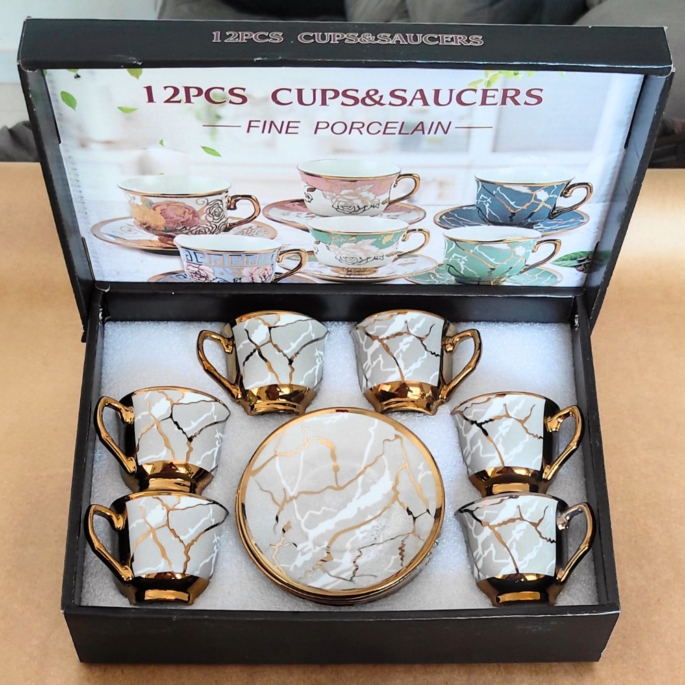 xicara de porcelana branca conjunto 6 xicaras com 