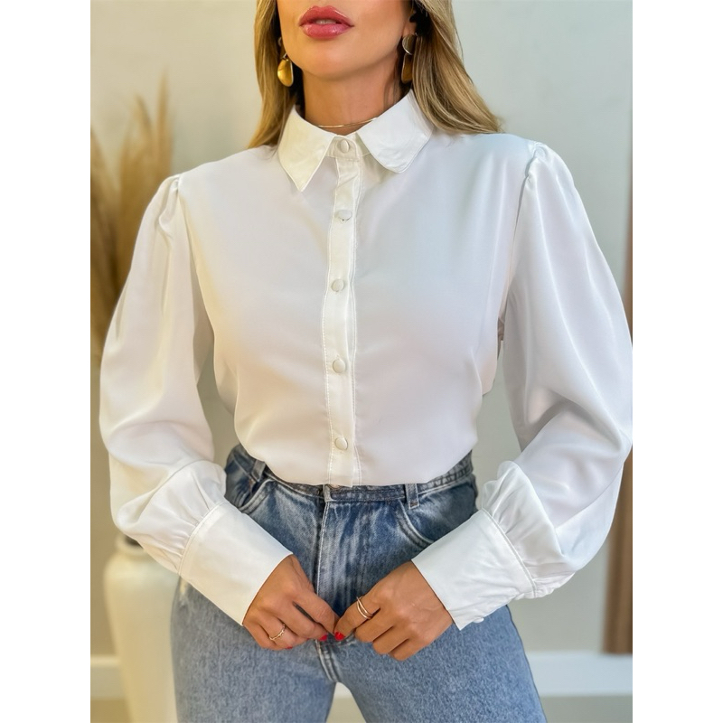 Camisa Social feminina manga longa Branca – 