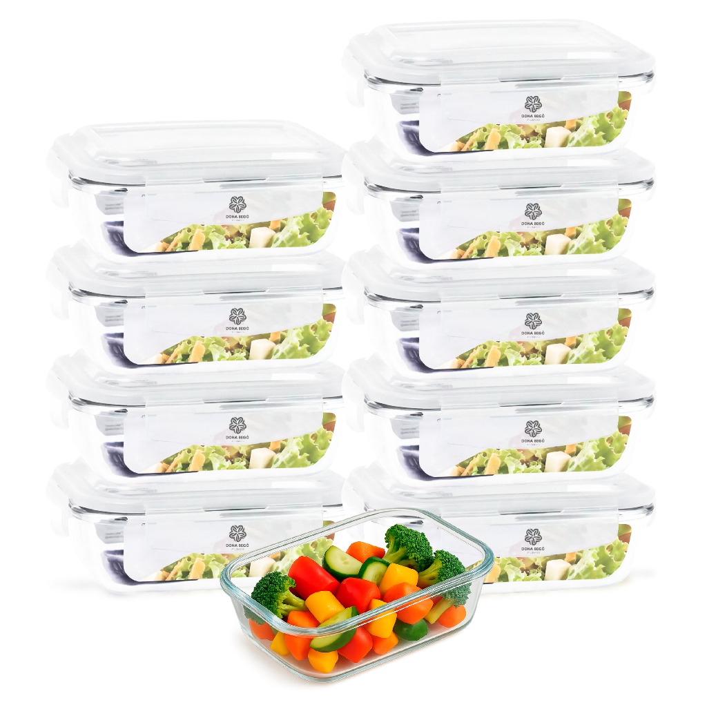 10 Pote de Vidro Com Tampa 640ml Potes Herméticos