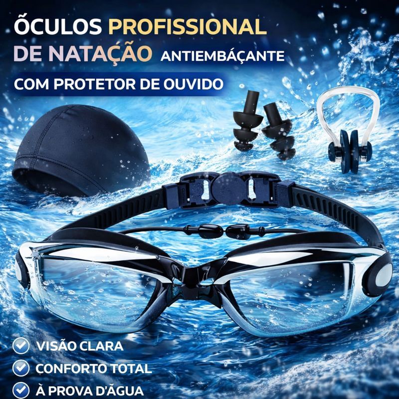 Óculos Profissional de Natação Antiembaçante c