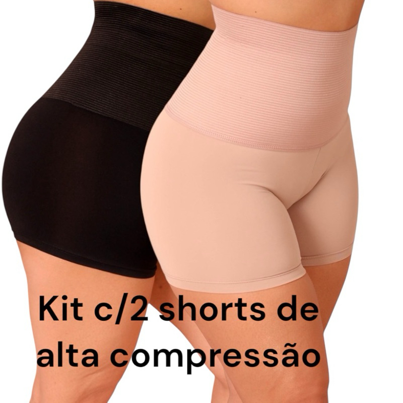 kit com 2 Bermuda Modeladora Anágua Cinta Short F