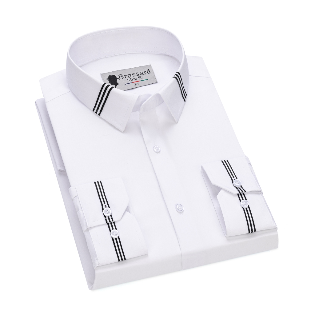 Camisa Masculina Slim Fit Manga Longa em Tecido de