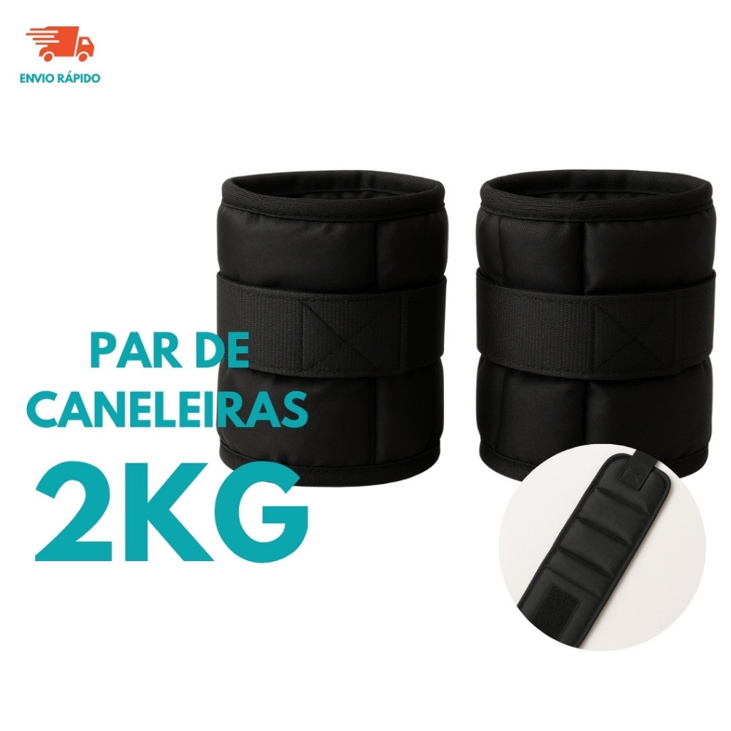 Par Tornozeleira Caneleira 2kg Ajustavel Fitness A